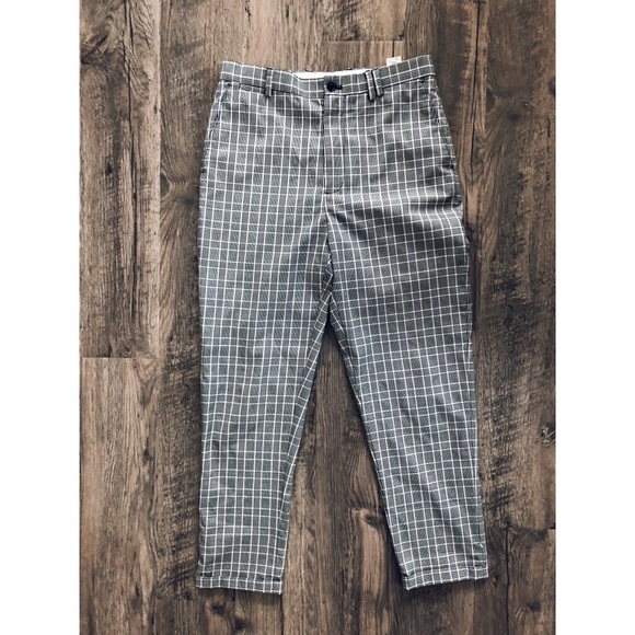 Banana Republic Linen Plaid Cropped Pants - Picture 3 of 5